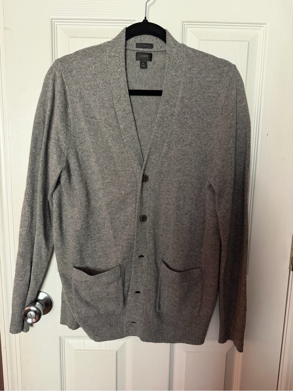 J. Crew women’s Gray Button-Front Cardigan Sweater